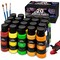 Outdoor acrylic paint set (2 fl oz)- 20 Tubes 2 with Glow in the Dark Effect - Art supplies for Adults - For multiple use- Woods, Leather, Metal & Fabric Paint & Paint for rocks Outdoor/Craft paint